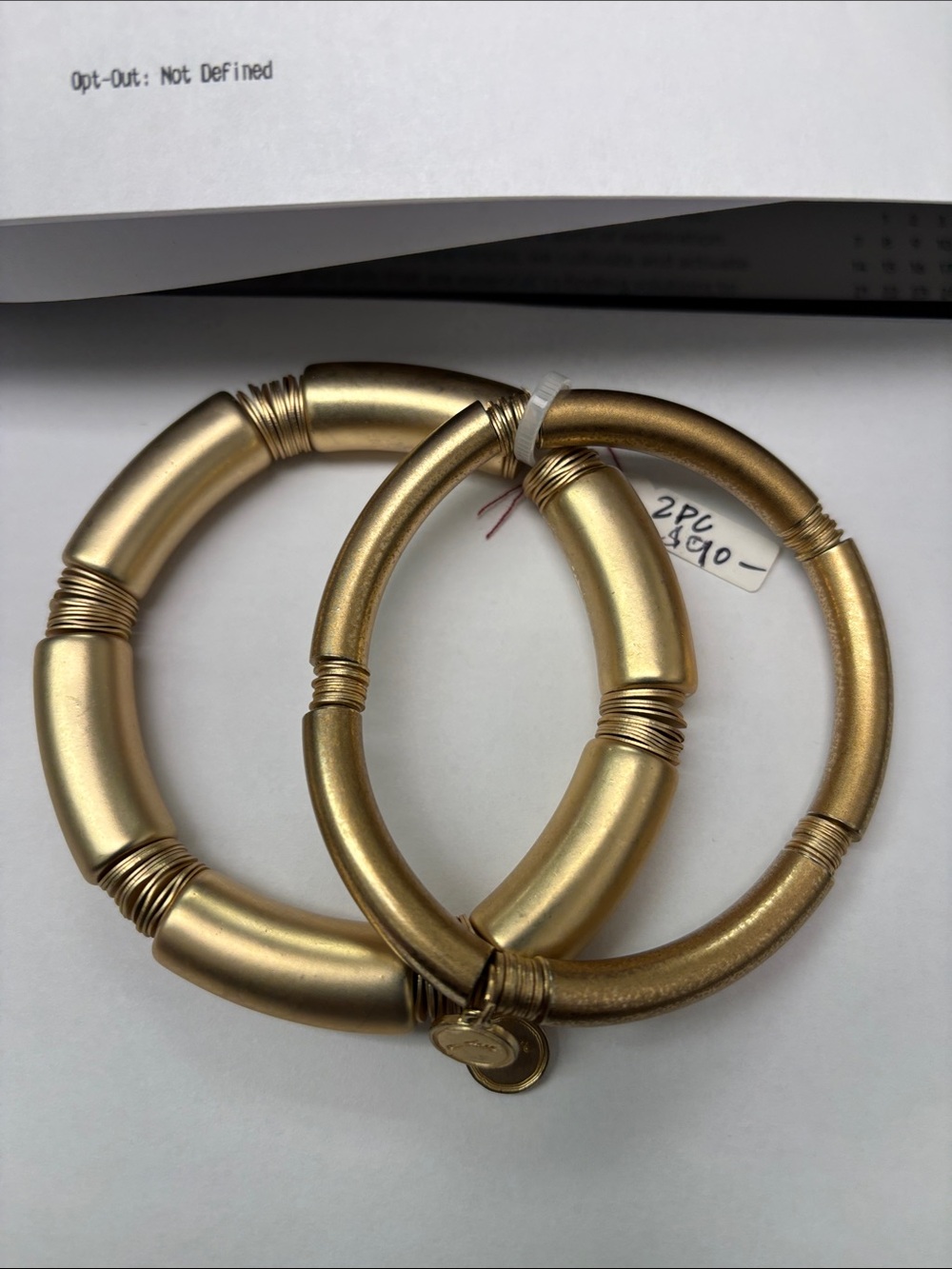 Jane Marie Gold Tube Wrap Accent Bangle Bracelet - Women's Jewelry - Picture 1 of 8